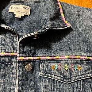 Pendleton Womens Denim Jacket with Native beading small